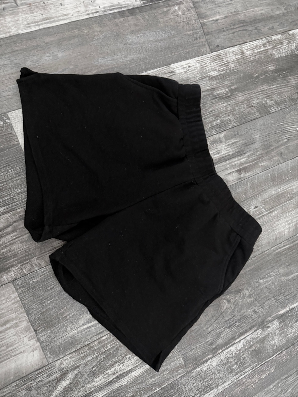Grace Black Athletic Lounge Shorts with Elastic Waist